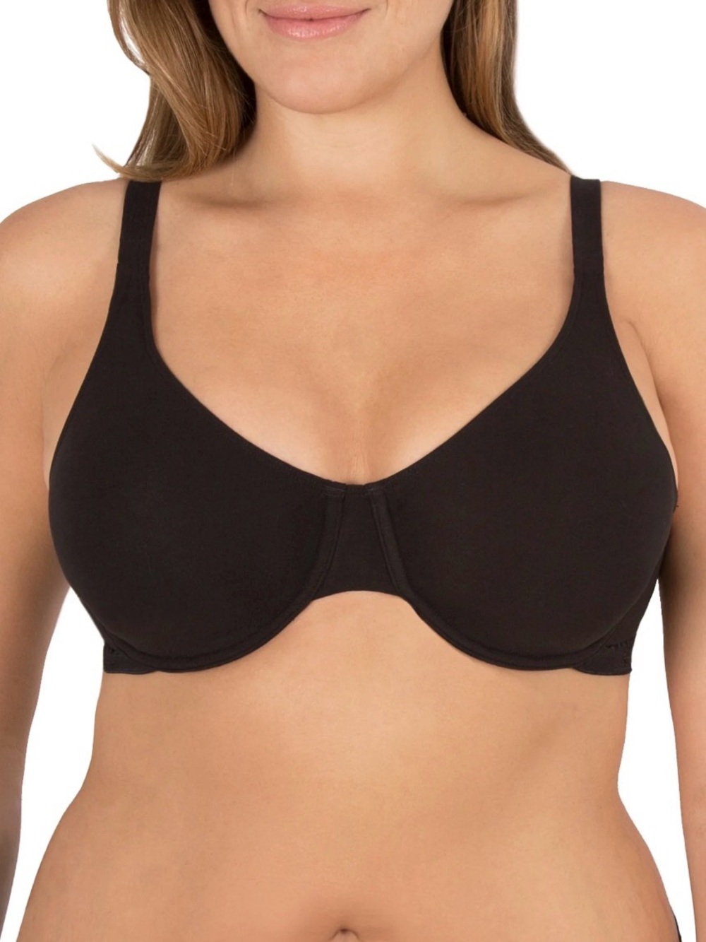 Fruit of the Loom Women’s Cotton Extreme Comfort Black Underwire Bra Size XXL